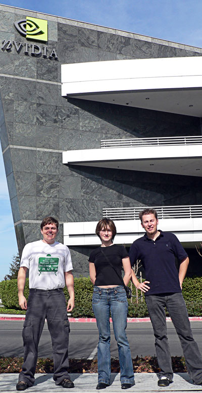 Daniel, Zhanna and Tim in front of Nvdia