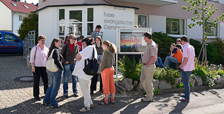Youth group from Albstadt at the Free Evangelical Church in Furtwangen.