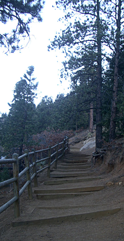 Stairs in a canyon