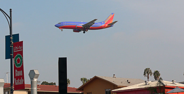 Airplane is approaching for a landing 
