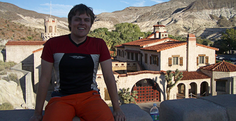 Scotty's Castle and I am in front of it.