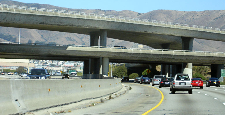 Three layers of freeway