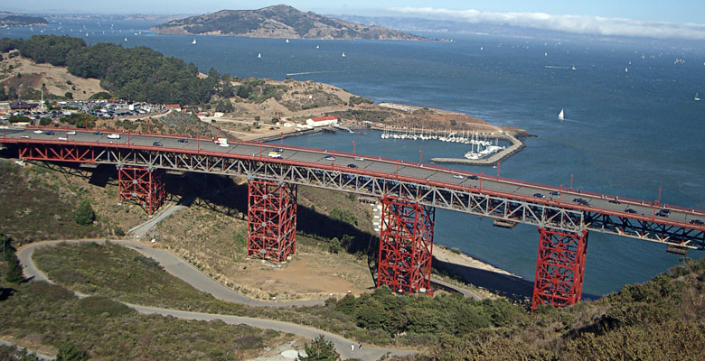 End of the Golden Gate Bridge in the north