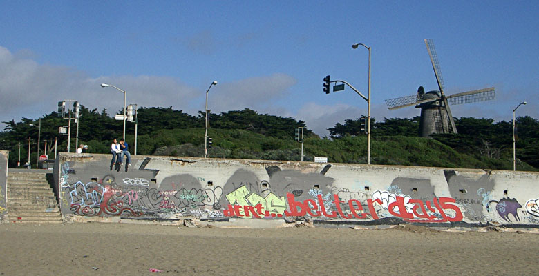 Beach and a windmill