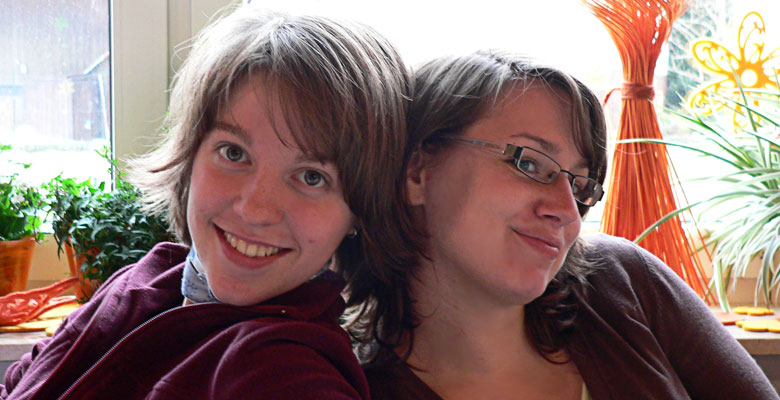 Annette and Yvonne smiling