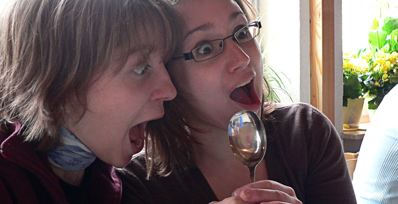 Annette and Yvonne being silly