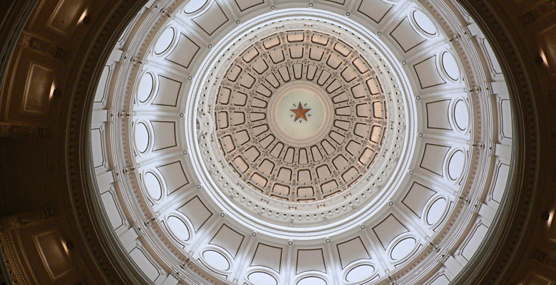 Cupola of the capitol in Austin inside