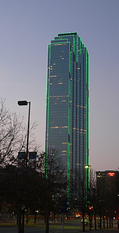 Illuminated Skyscrapper in green