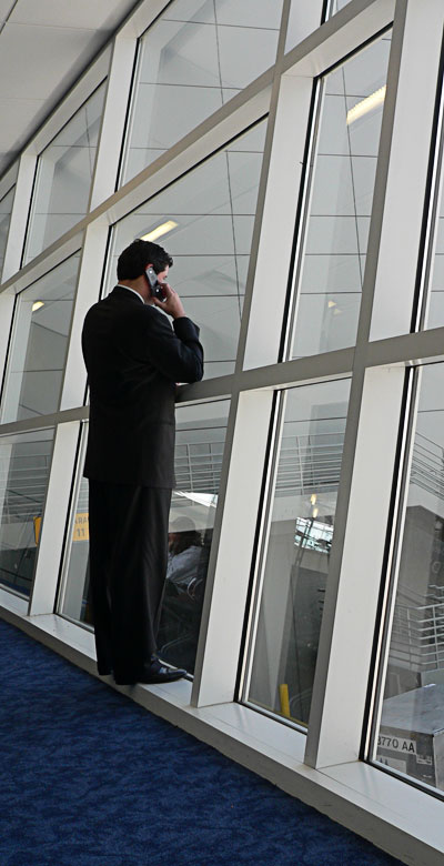 Businessman talking on his cell phone
